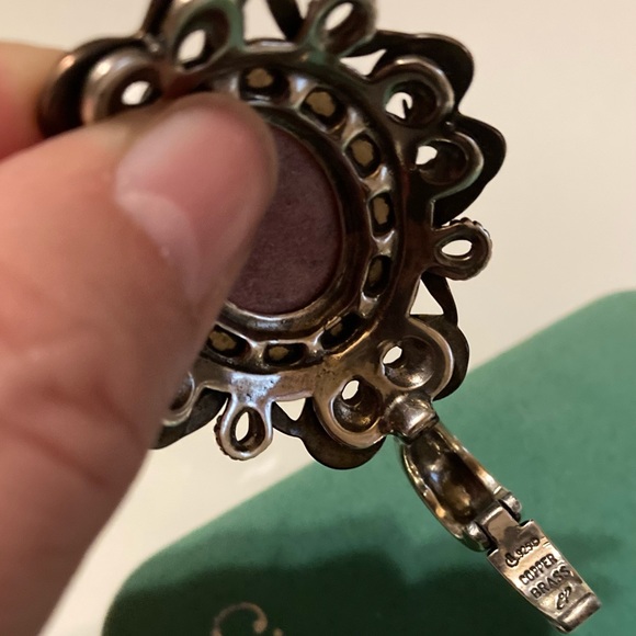 Vintage Carolyn Pollack Rhodonite Mixed Metal Enhancer - Picture 5 of 7